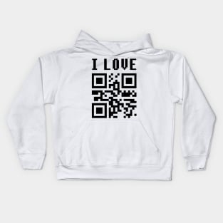 QR Code I Love january Kids Hoodie